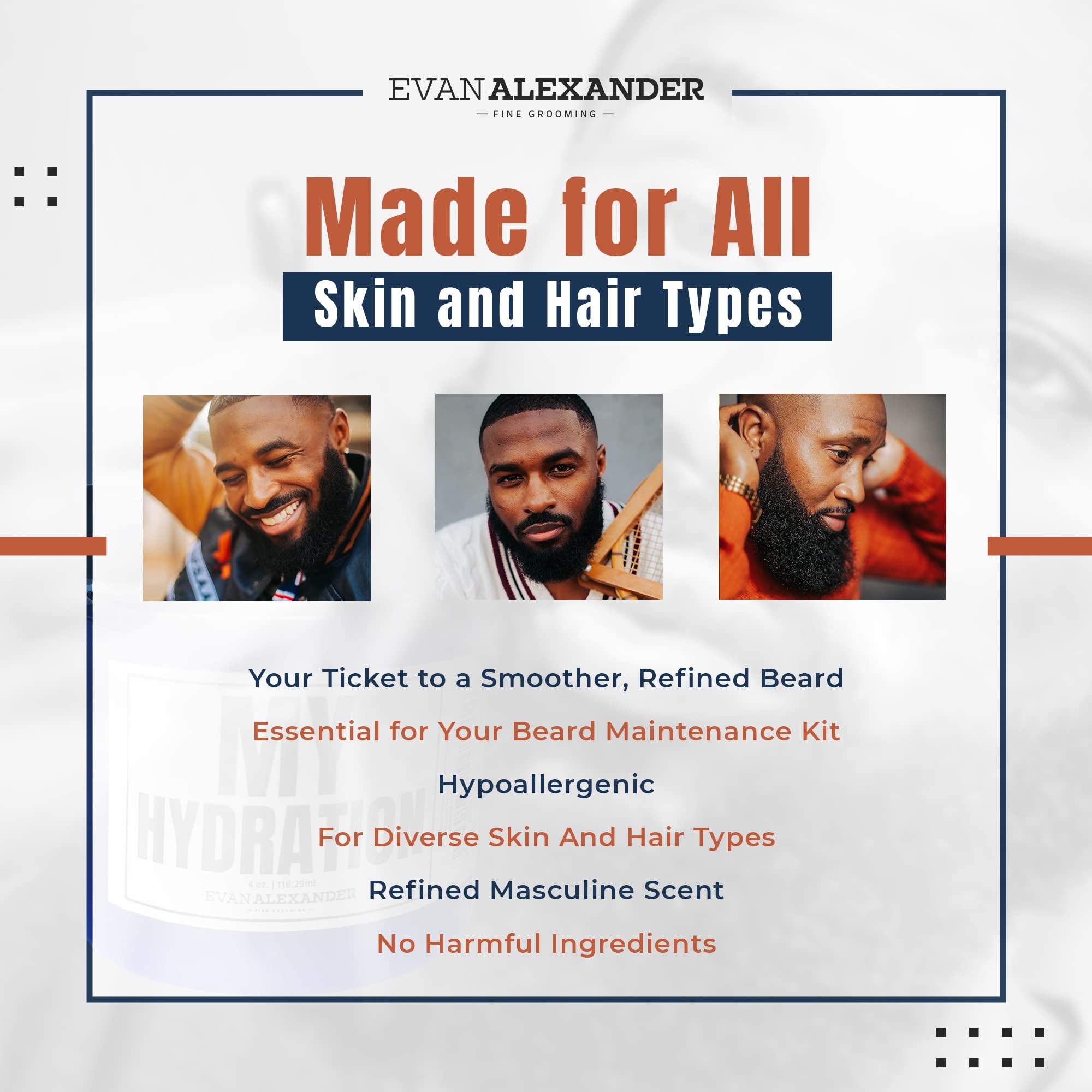 Evan Alexander MY Hydration Fragrance tobacco-amber evokes refined grooming ritual.
