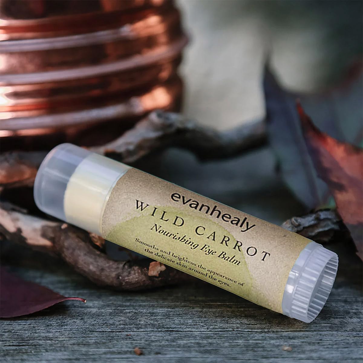 Evanhealy eye balm application close-up showing creamy, nourishing texture.