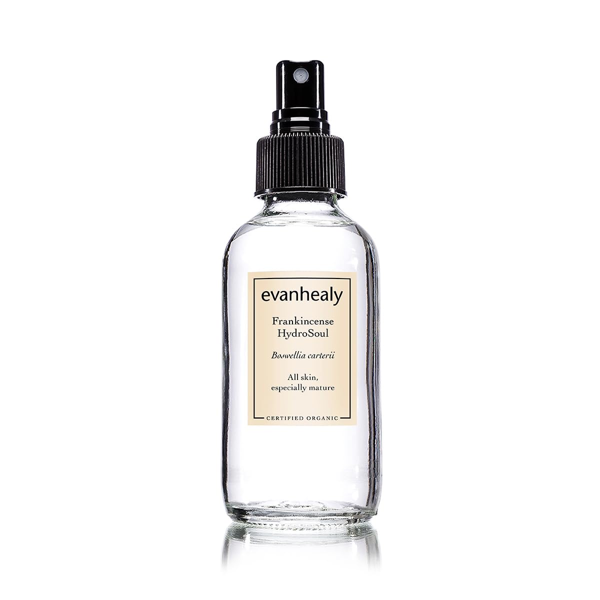 evanhealy frankincense hydrosoul bottle for gentle, alcohol-free facial toning and hydration.