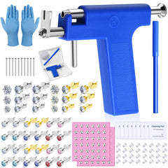 Evatage ear piercing gun box shows a complete at-home piercing kit for easy setup.