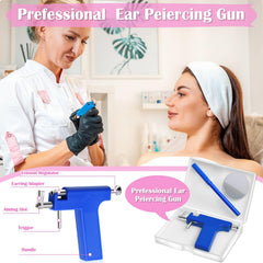 Evatage ear piercing gun in hand enables quick, at-home piercing control.