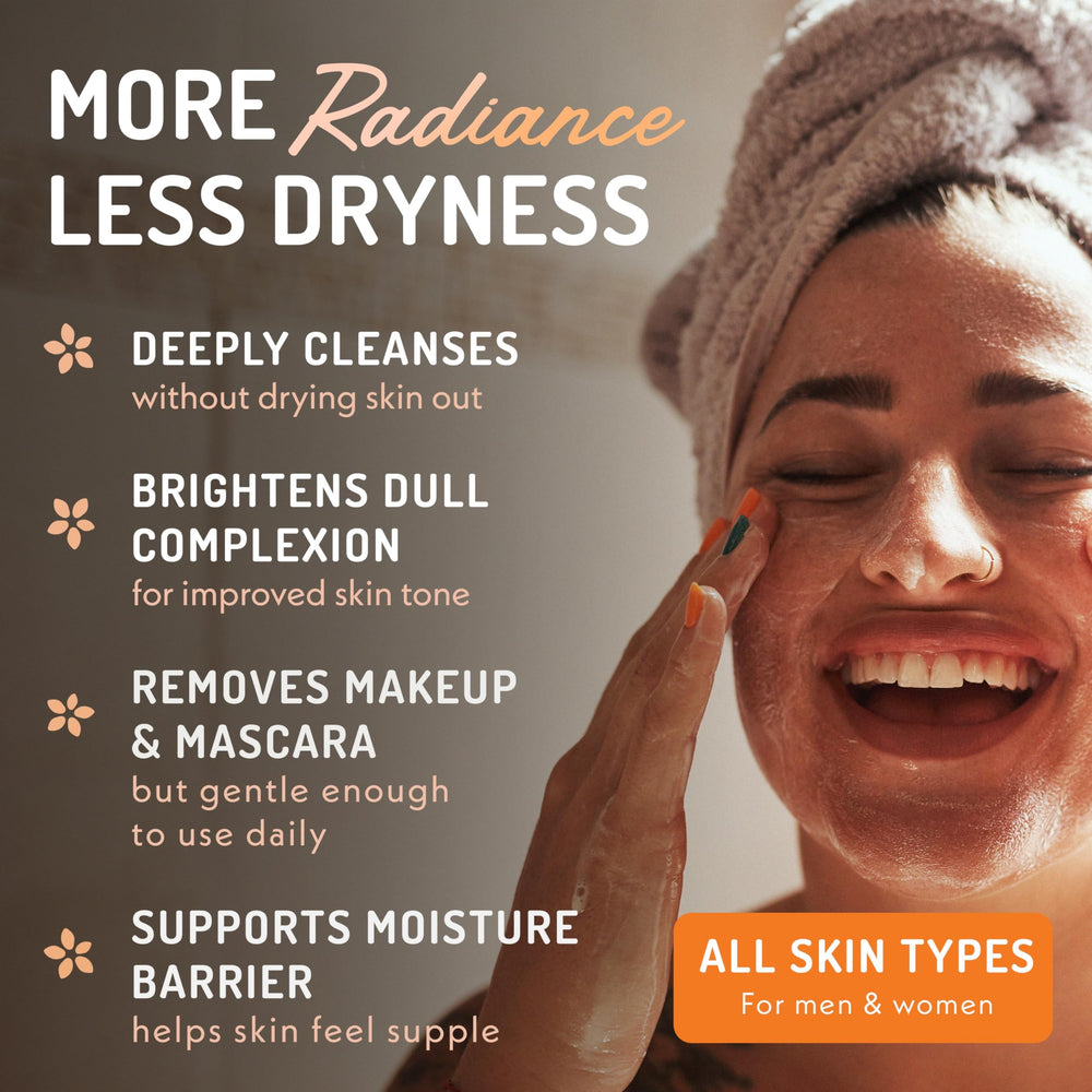 Eve Hansen Vitamin C Cleanser foam rinse closeup shows airy lather and fresh feel.