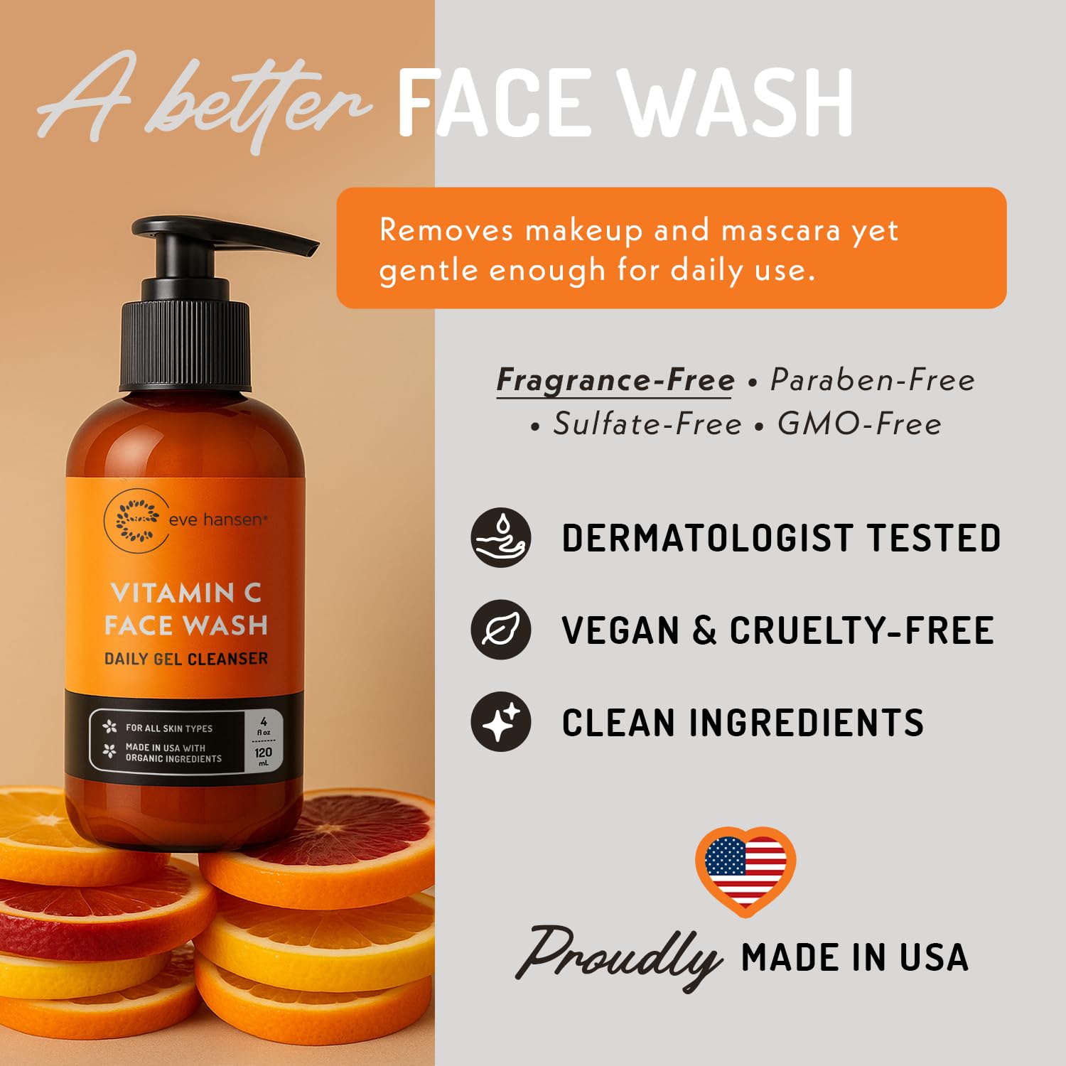 Eve Hansen Vitamin C Cleanser rosehip-oil-hydration closeup hints at deep moisture.