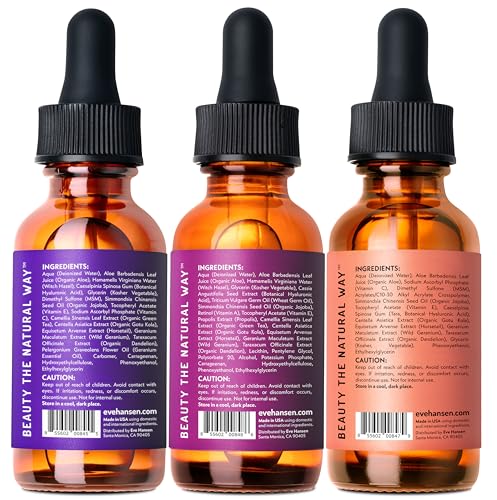 Eve Hansen Vitamin C Serum bottle closeup promoting brightened, even tone.