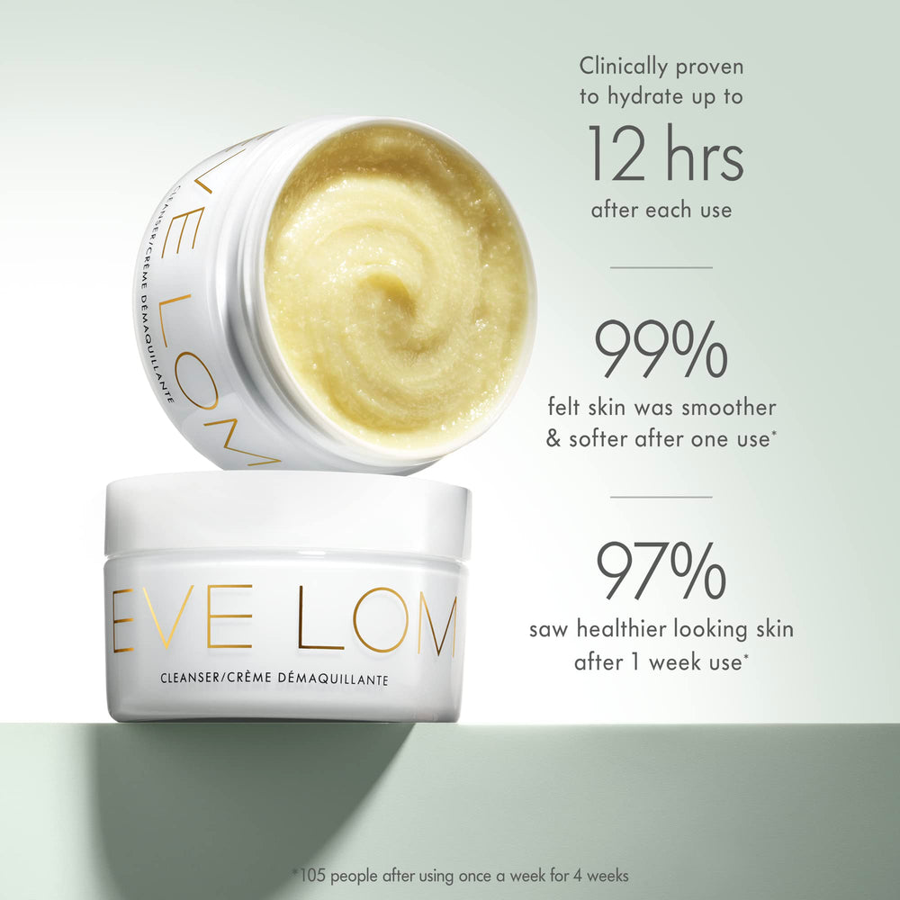 EVE LOM Balm Cleanser with muslin cloth demonstrates exfoliation