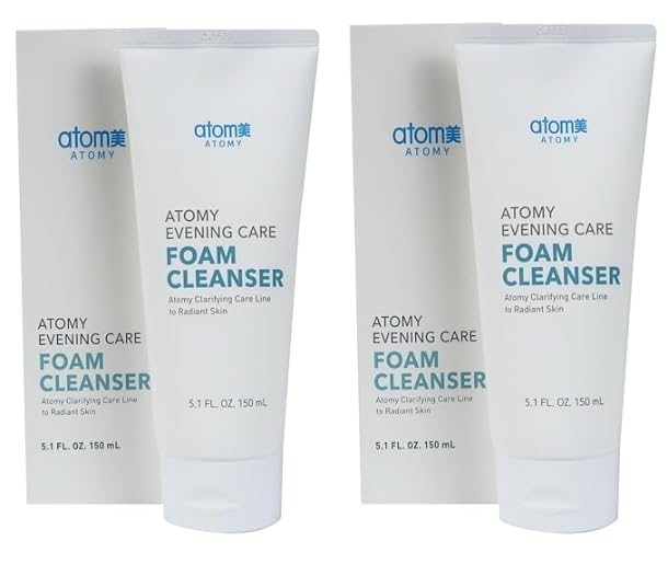 Evening Care foam cleanser bottle front view for evening skincare routine