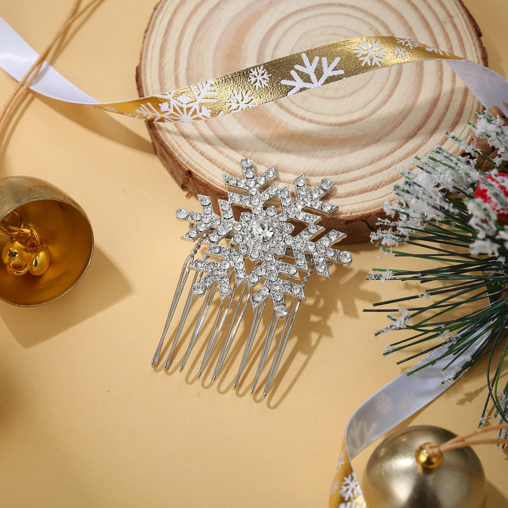 EVER FAITH Snowflake Hair Side Comb gift box-ready presentation for gifting.