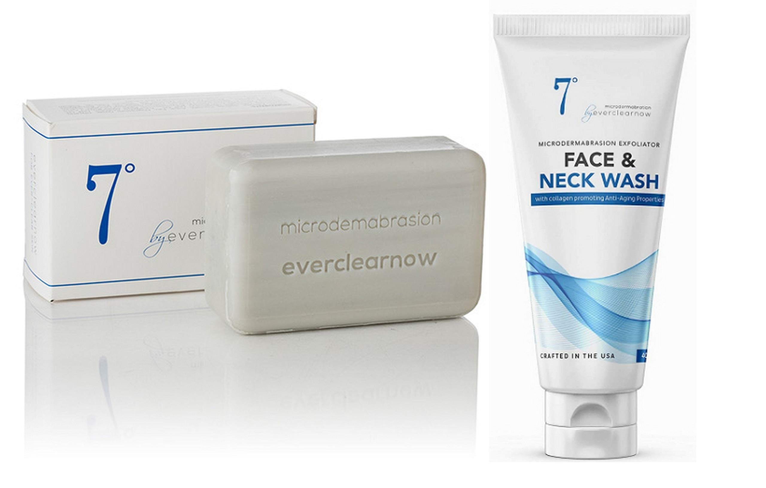 EVERCLEARNOW packaging display showing at-home exfoliation routine