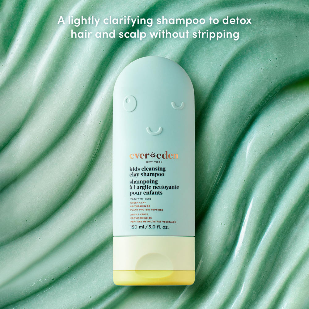 Evereden After Swim Kids Shampoo green kaolin clay illustration detoxifying scalp