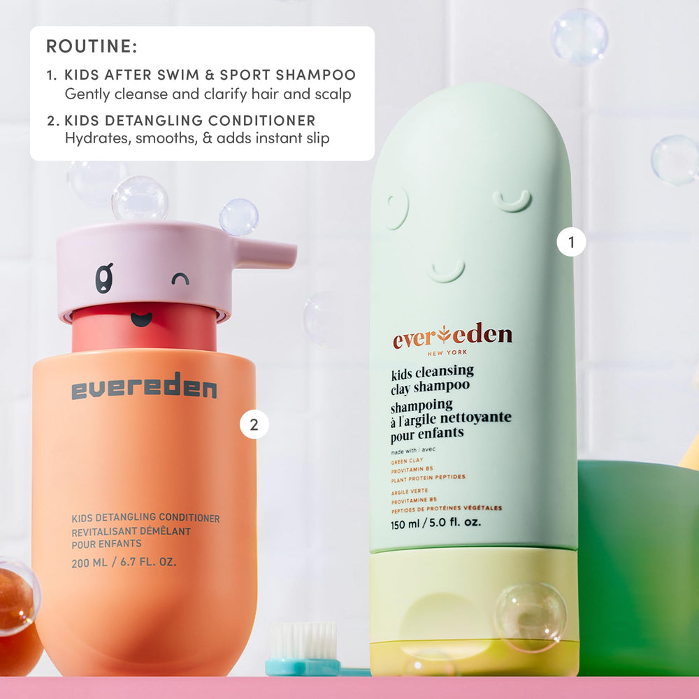 Evereden After Swim Kids Shampoo vegan formula icon highlights toxin-free care