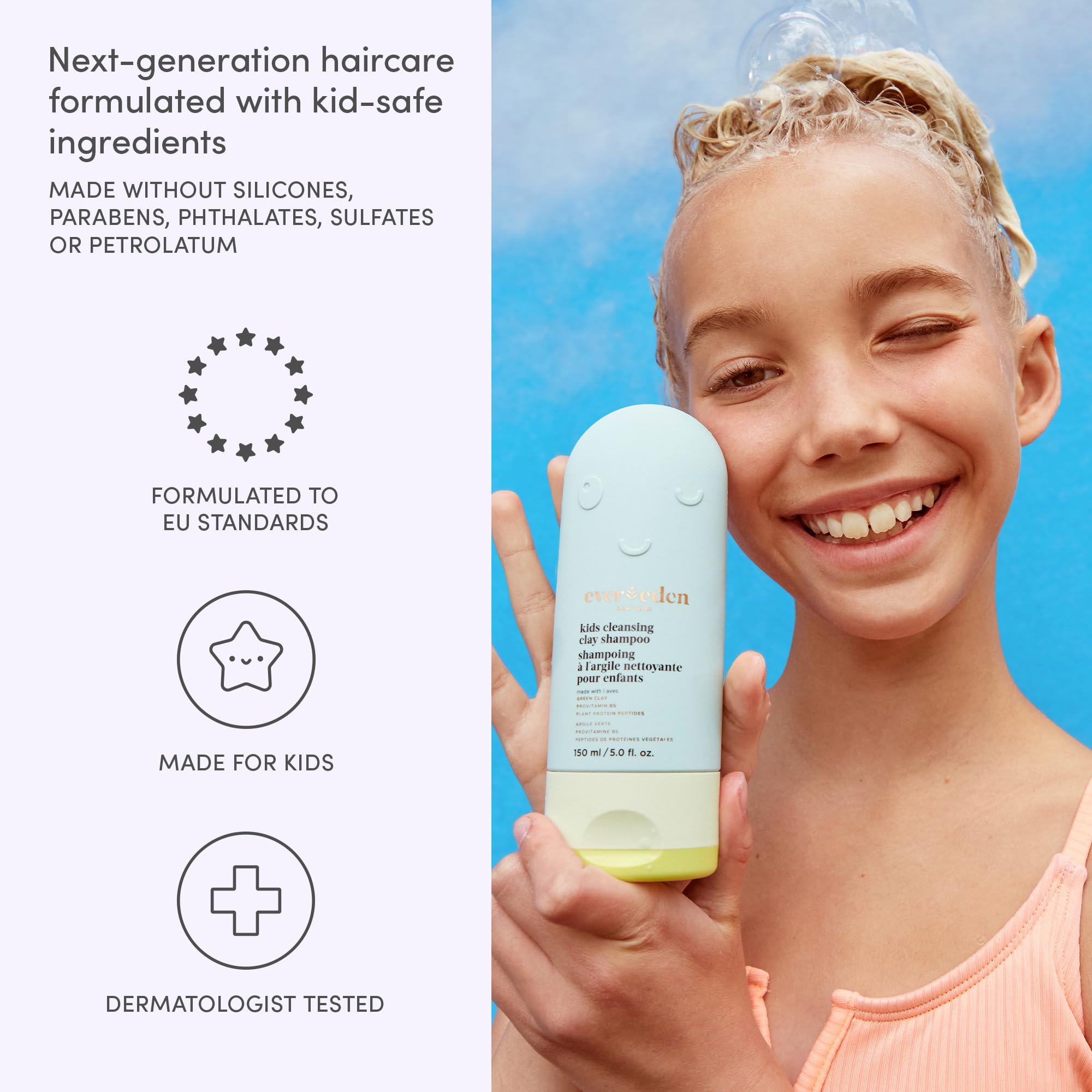 Evereden After Swim Kids Shampoo plant protein peptides and argan oil for strength