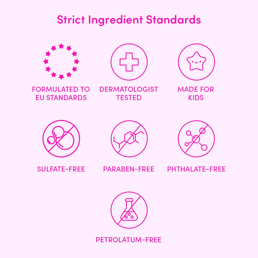 Evereden Barbie packaging with safety icons reinforces trusted, gentle formulation.