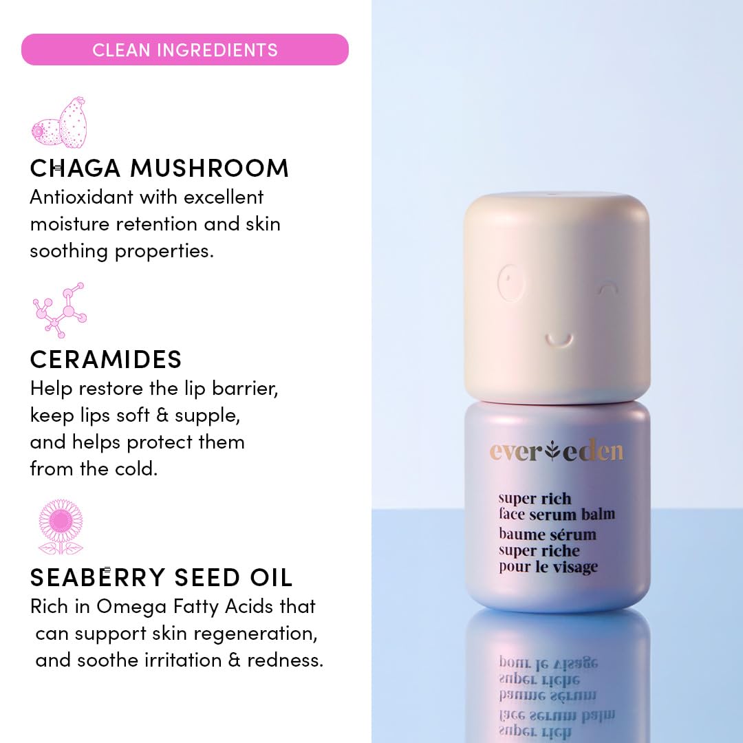 Evereden clean vegan ingredients with Siberian Chaga featured on label