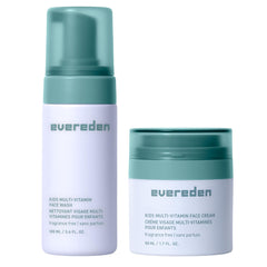 Evereden fragrance-free kids happy face duo packaging for fragrance-sensitive skin.