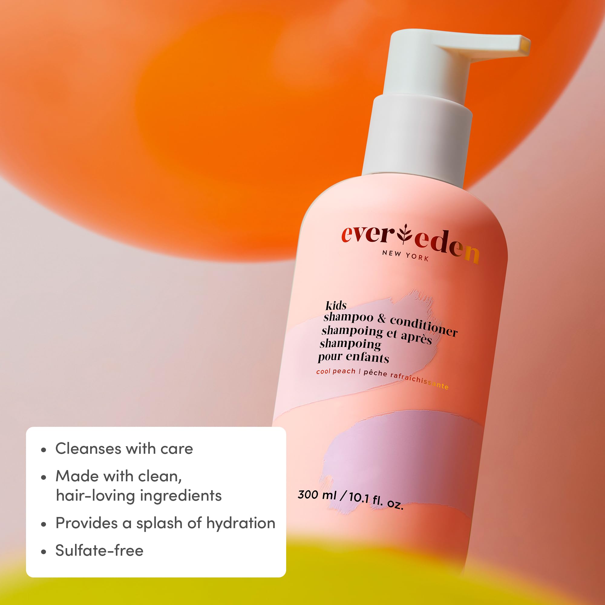 Evereden Kids 2-in-1 lather demonstrates easy rinse and soft hair