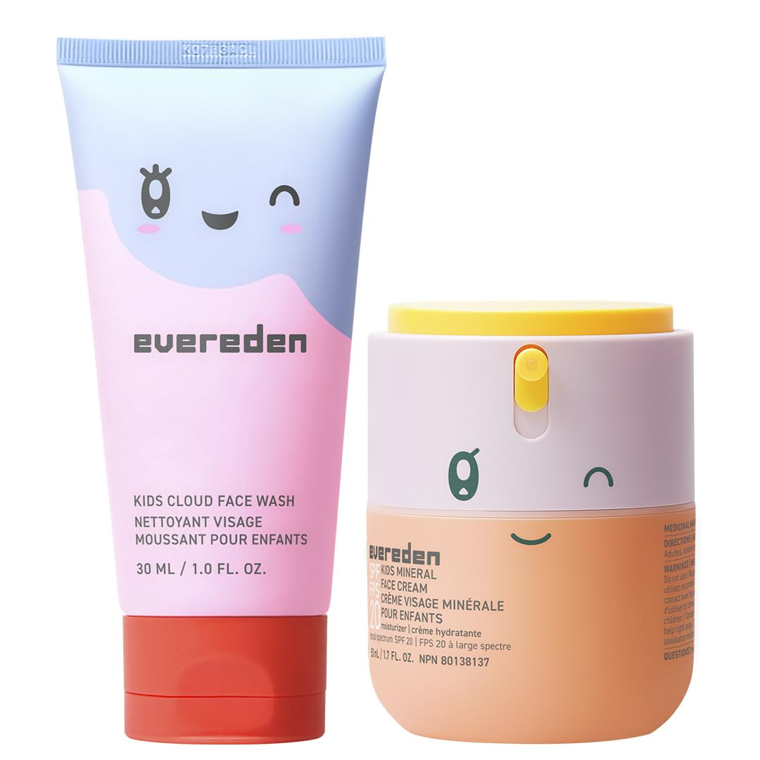 Evereden Kids Cloud Face Wash pump-dispense demonstrates gentle cleansing for kids' delicate skin