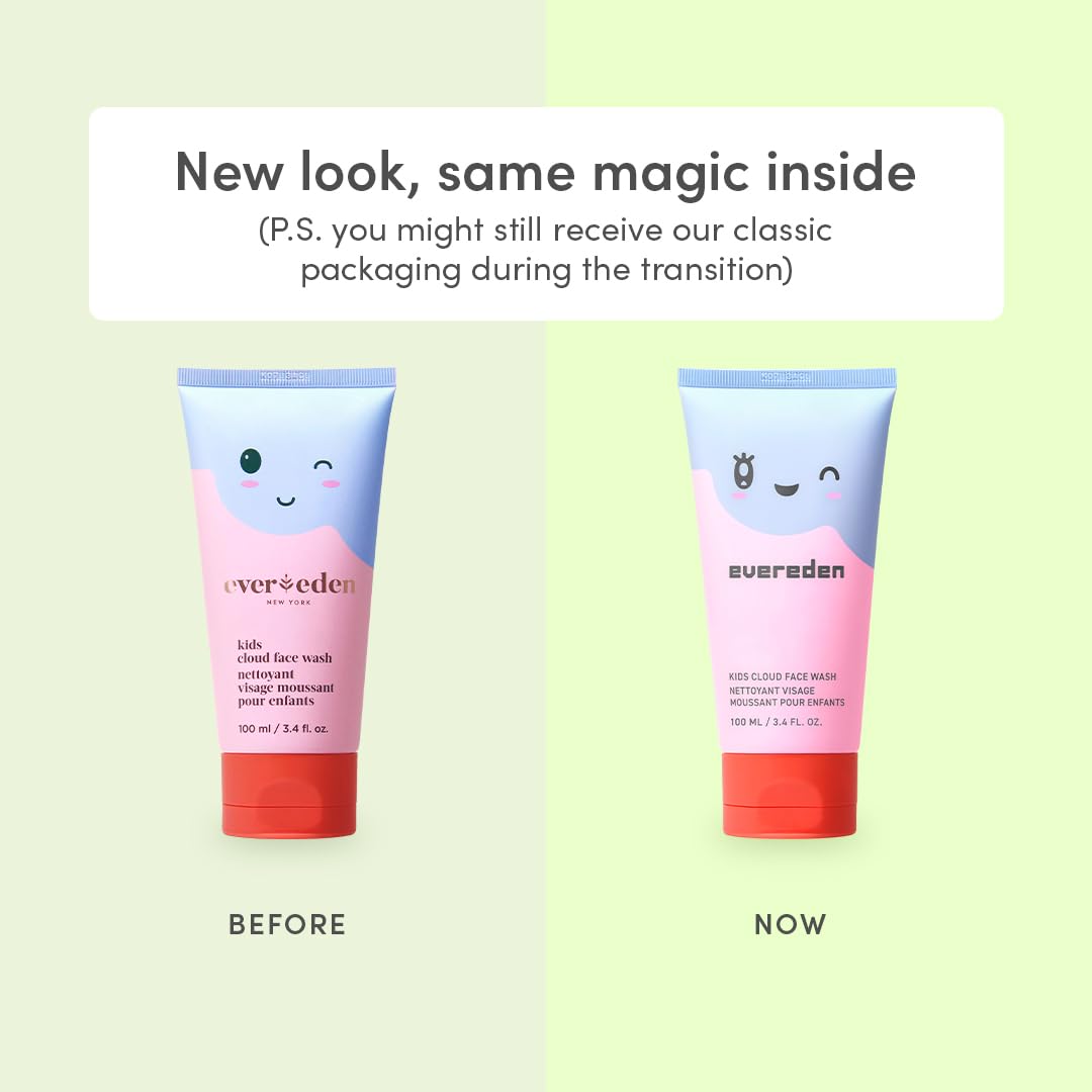 Evereden Kids Cloud Face Wash texture captures a pillowy foam kids adore during washing.