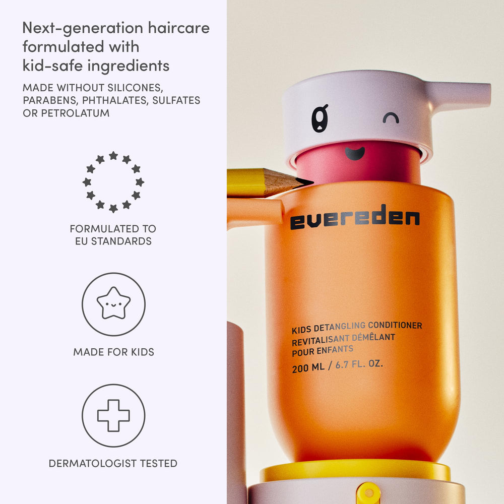 Evereden Kids Conditioner Detangler silicone-free formula for gentle daily hair care