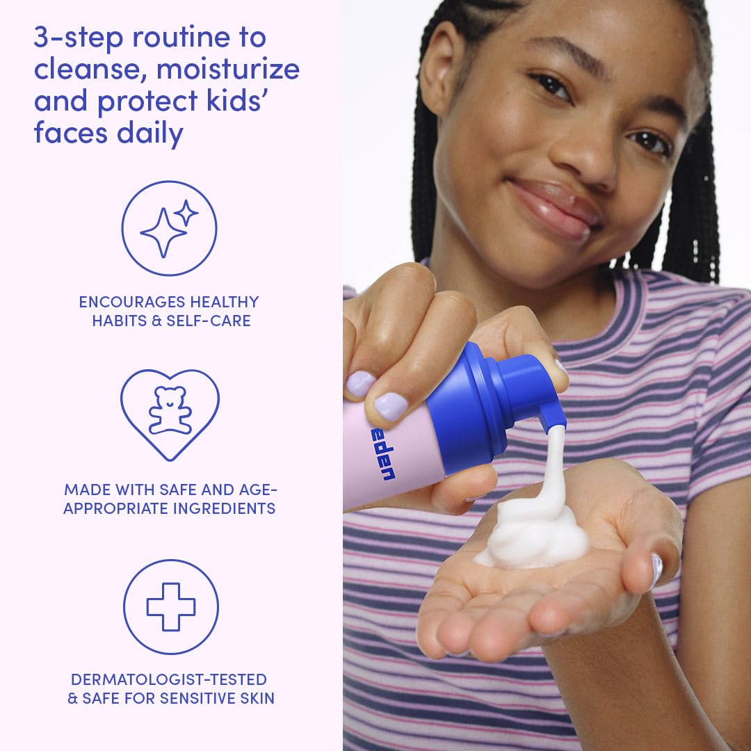 Evereden Kids Daily Routine Bundle packaging closeup showing clean vegan skincare
