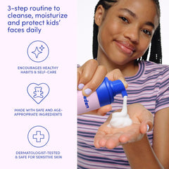 Evereden Kids Daily Routine Bundle packaging closeup showing clean vegan skincare