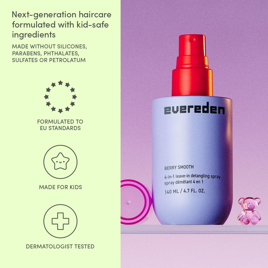 Evereden Kids Detangler Spray used by a family in routine