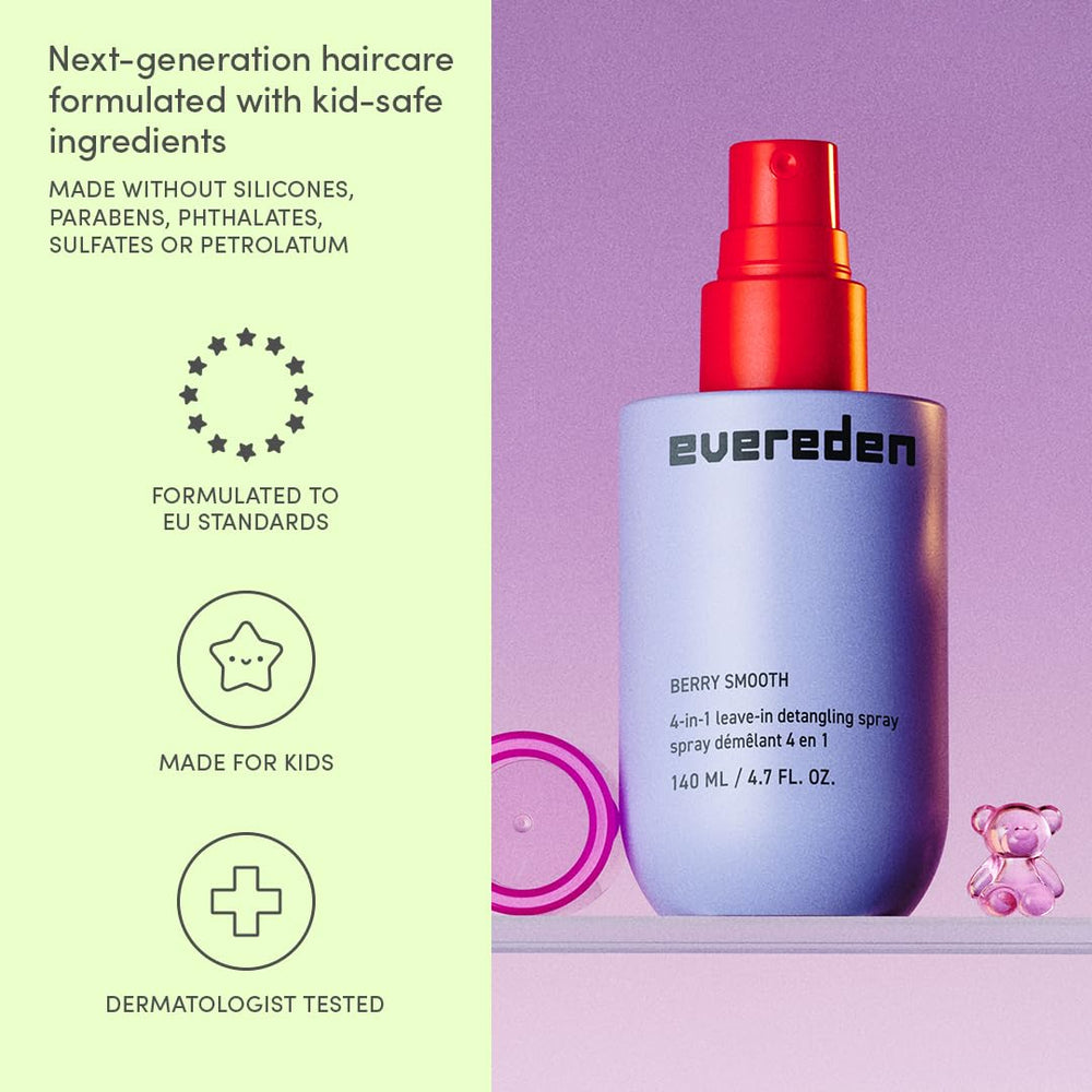 Evereden Kids Detangler Spray used by a family in routine