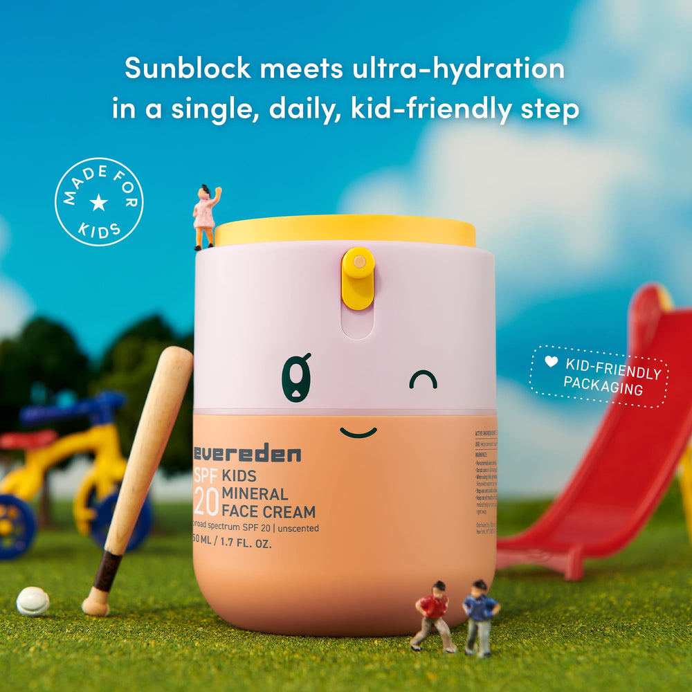 Evereden Kids Face Cream Provitamin B5 and sunflower blend provides lasting hydration for skin.