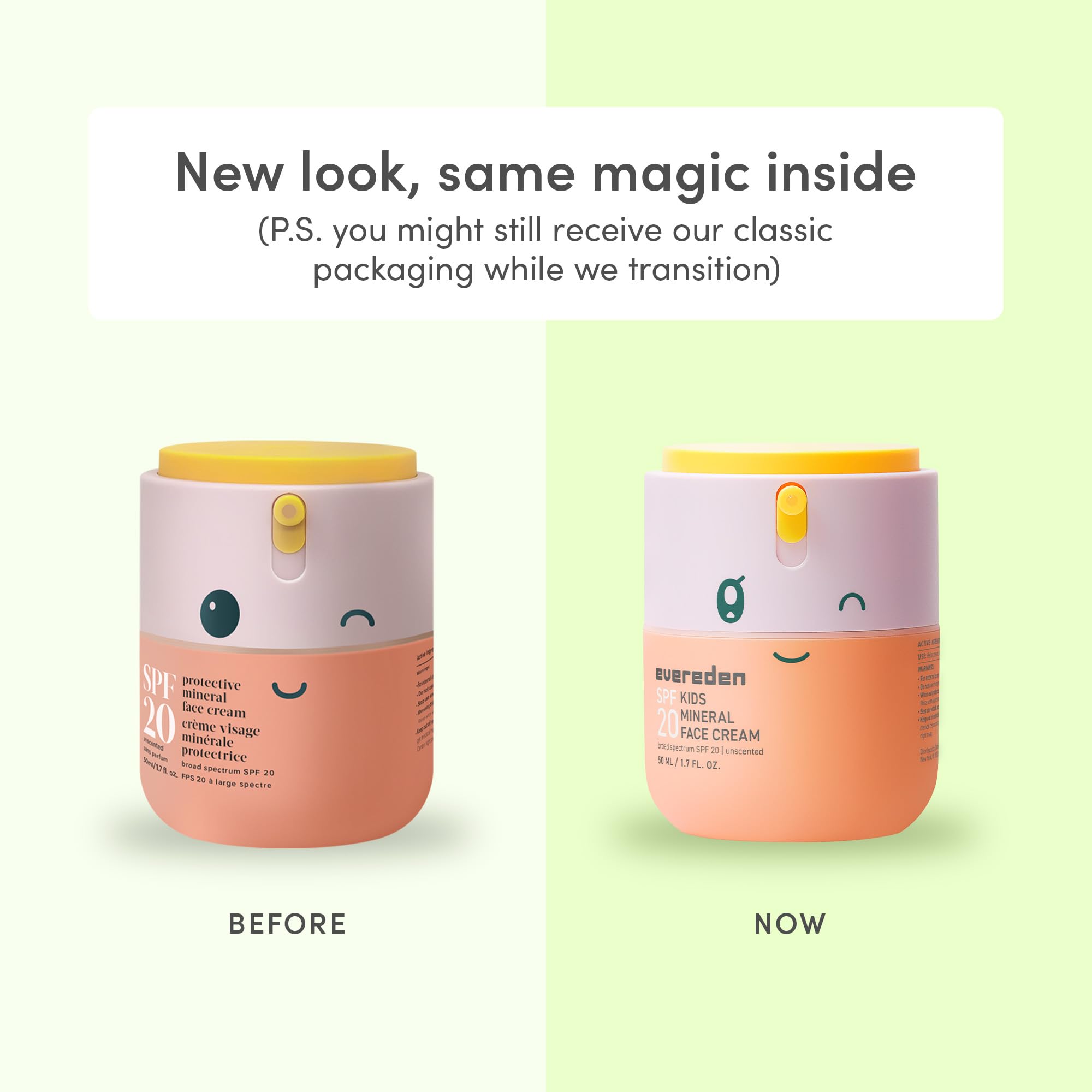 Evereden Kids Face Cream SPF 20 label close-up highlights reliable daily sun defense.