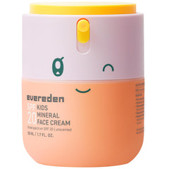 Evereden Kids Face Cream tube-front shows fragrance-free mineral SPF 20 protection for sensitive skin.