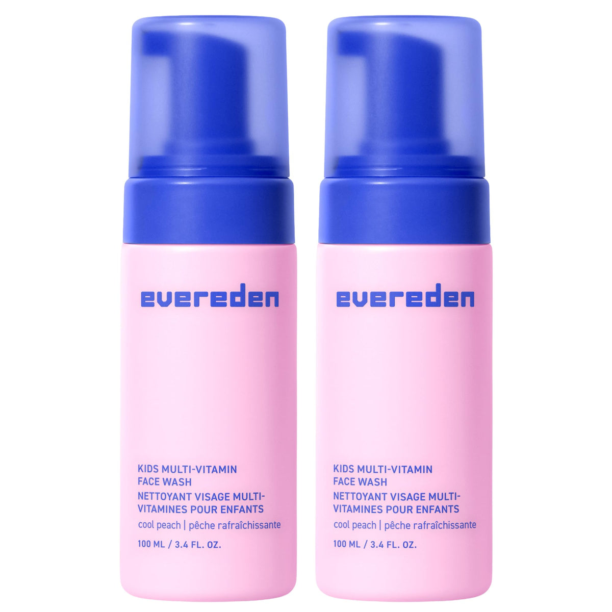 Evereden Kids Face Wash Cool Peach bottle close-up for gentle cleansing