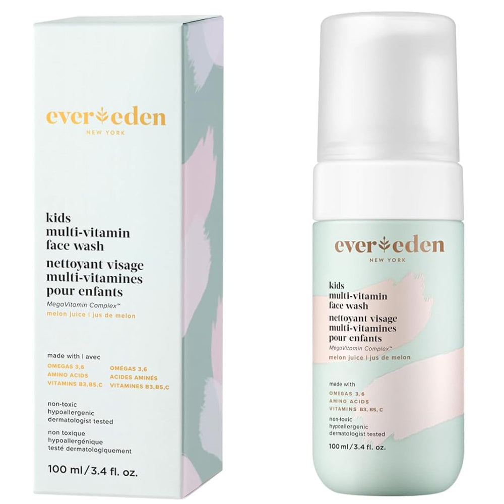 Evereden Kids Face Wash Melon Juice bottle with rich lather for gentle cleansing.