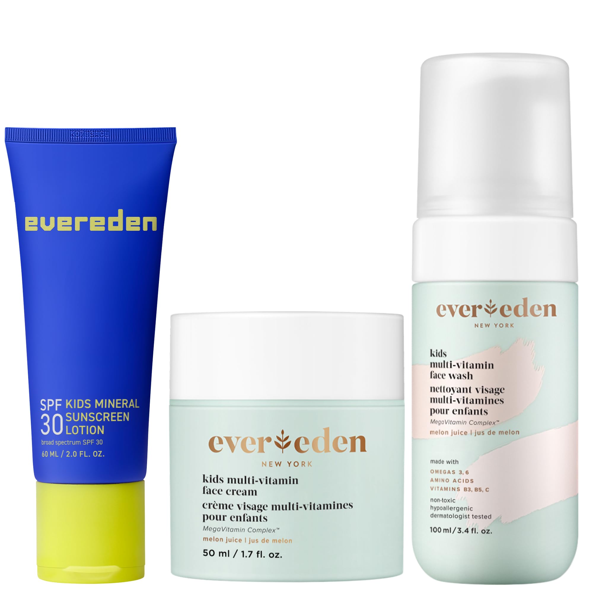 Evereden Kids Multi-Vitamin Face Wash pump bottle for gentle daily cleansing and fresh skin.