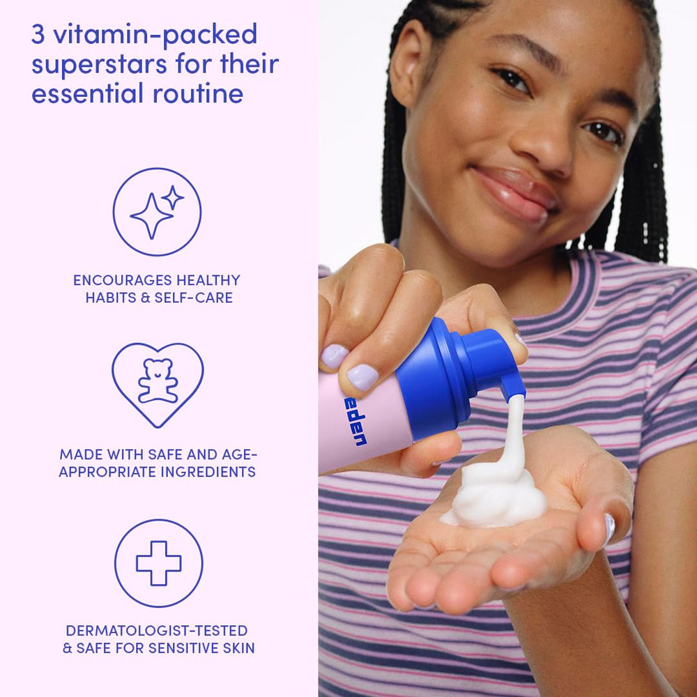 Evereden Kids Multi-Vitamin Set packaging highlighting vegan, clean skincare.