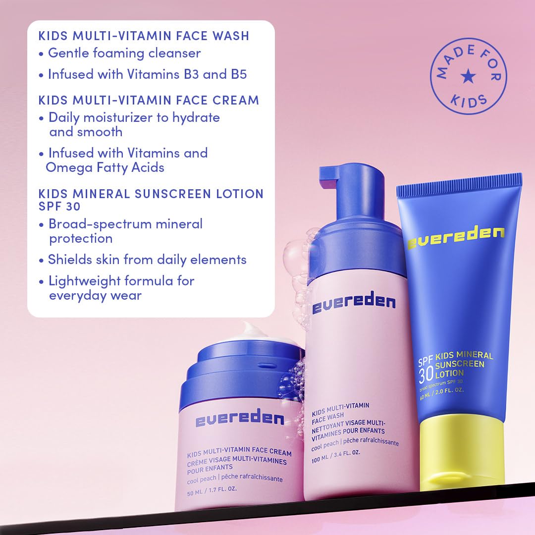 Evereden Kids Nourishing Lotion delivering lightweight moisture for balanced, comfortable skin.