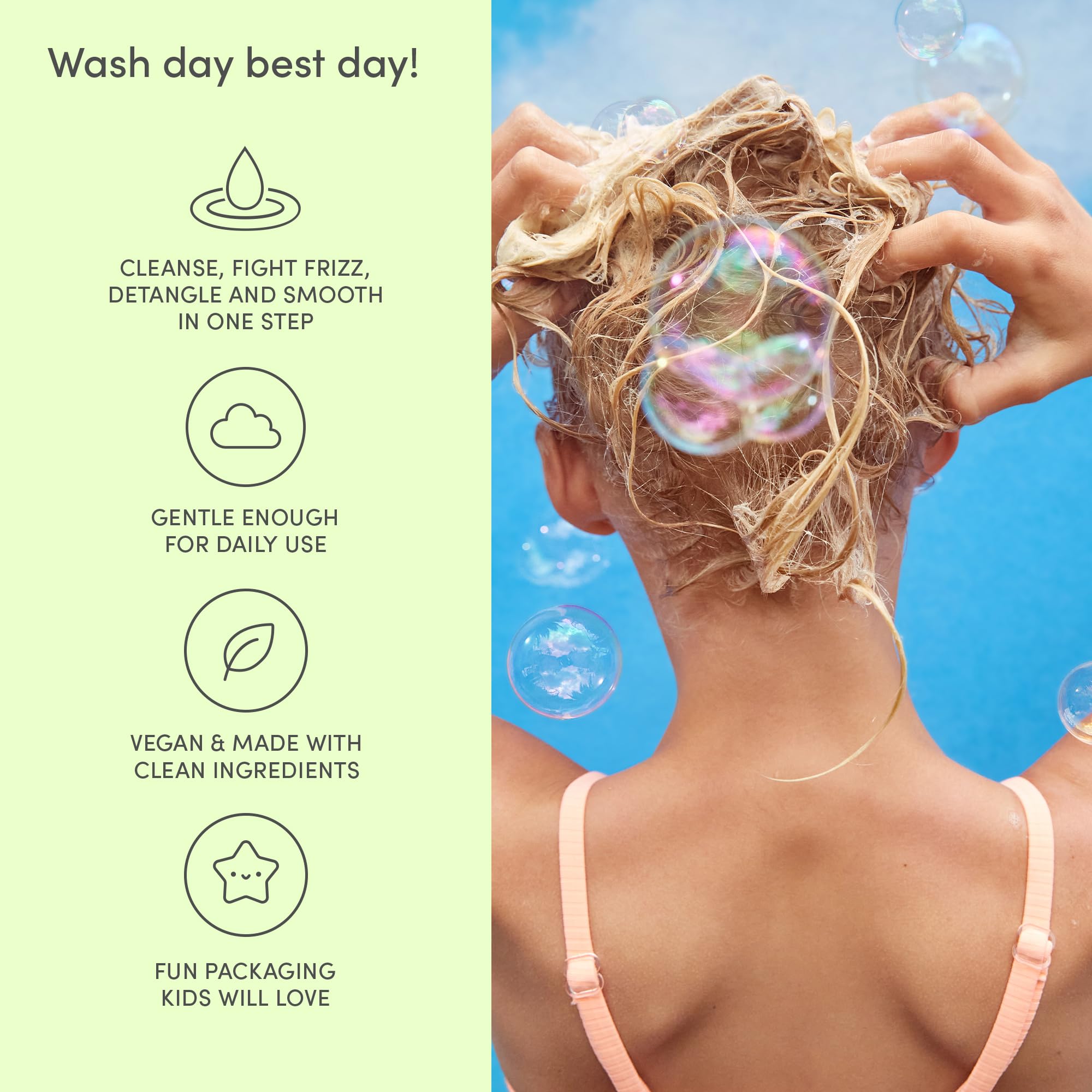 Evereden Kids Shampoo daily-use formula is gentle and hypoallergenic.