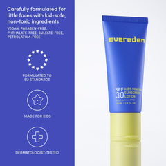 Evereden Kids SPF 30 Mineral Sunscreen Melon displays all-day sun protection in a kid-friendly formula.