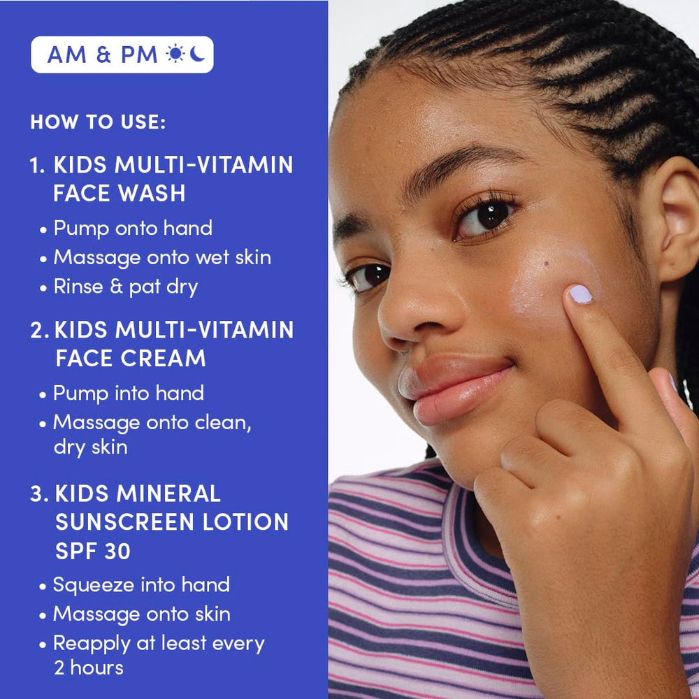Evereden Kids SPF30 Mineral Sunscreen daily coverage on kid's skin