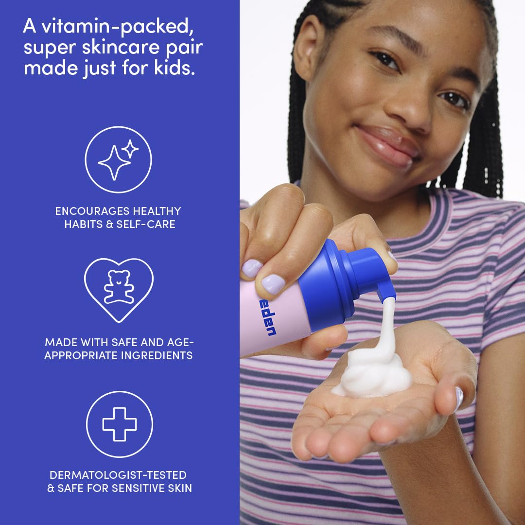 Evereden multi-vitamin face wash bottle for kids balances cleansing
