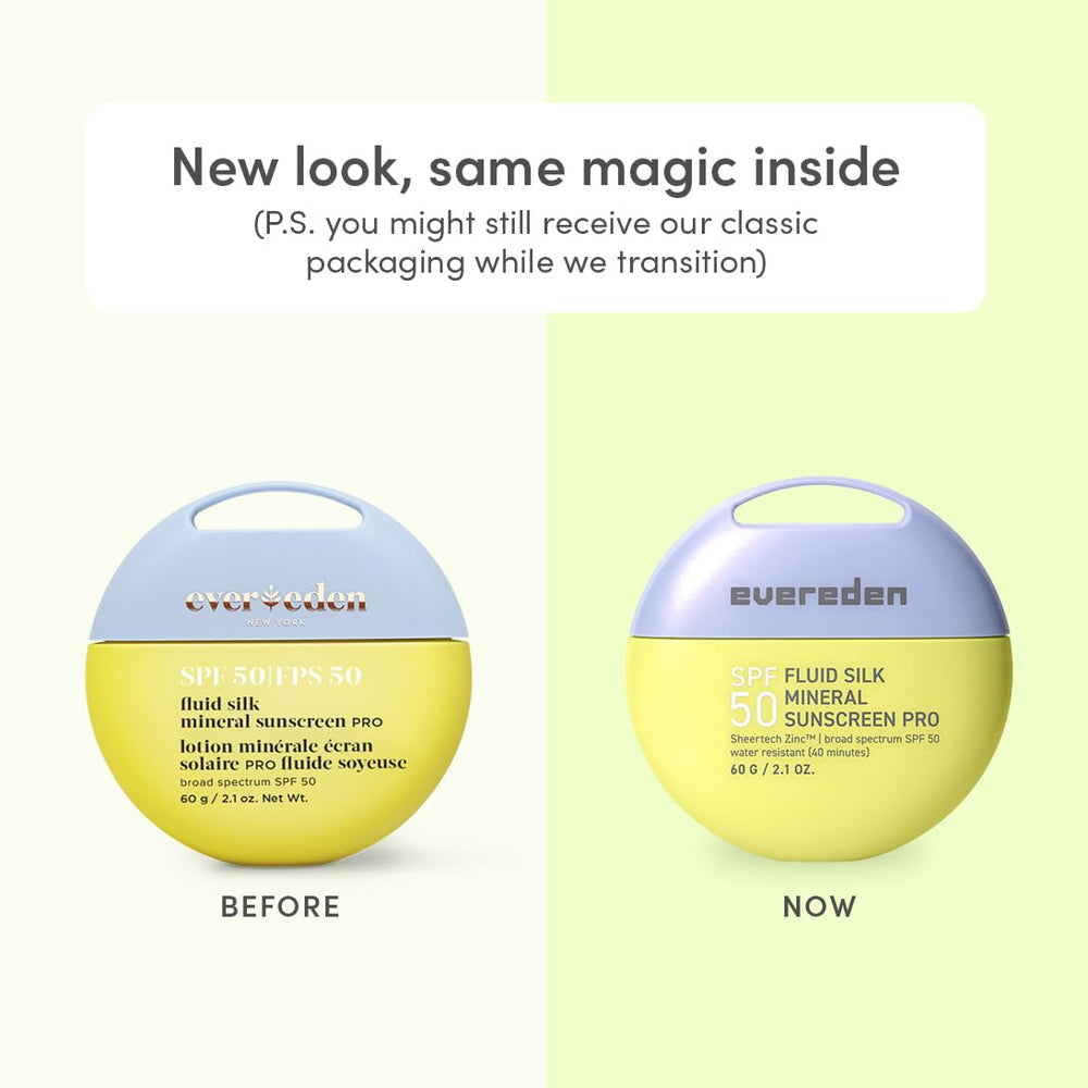 Evereden SPF50 Fluid Silk Mineral Kids Sunscreen bottle back with ingredient details for safe-on-skin use.