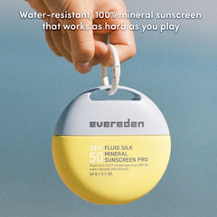 Evereden SPF50 Fluid Silk Mineral Kids Sunscreen cooling sensation on sun-exposed skin.