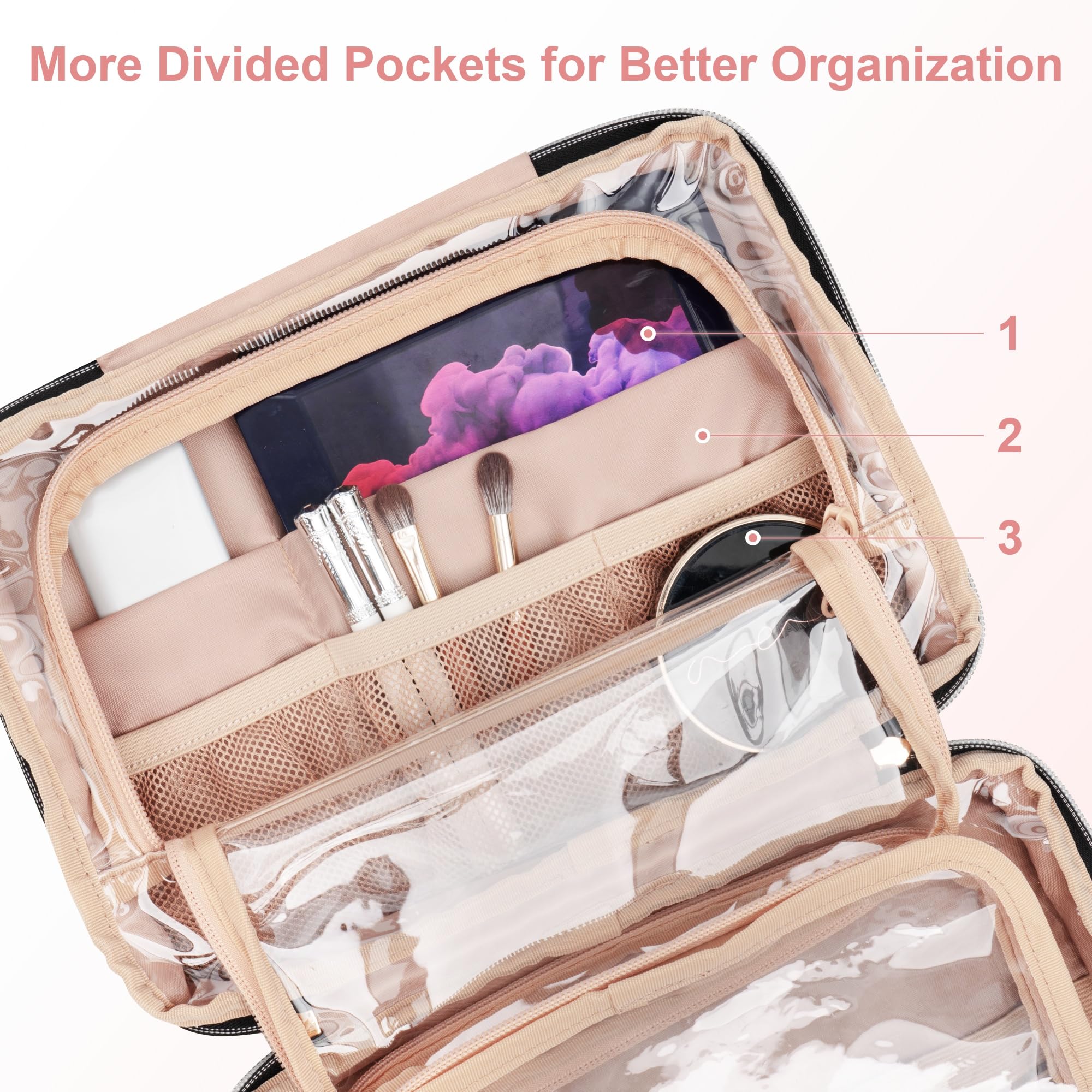 Everfun bottom leakproof compartment protects toothbrush and towels from moisture during travel.
