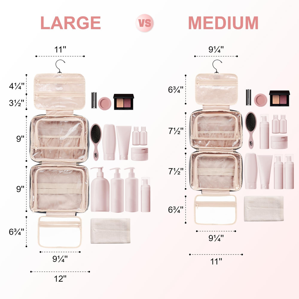 Everfun top leakproof compartment keeps cosmetics dry and organized during transit.