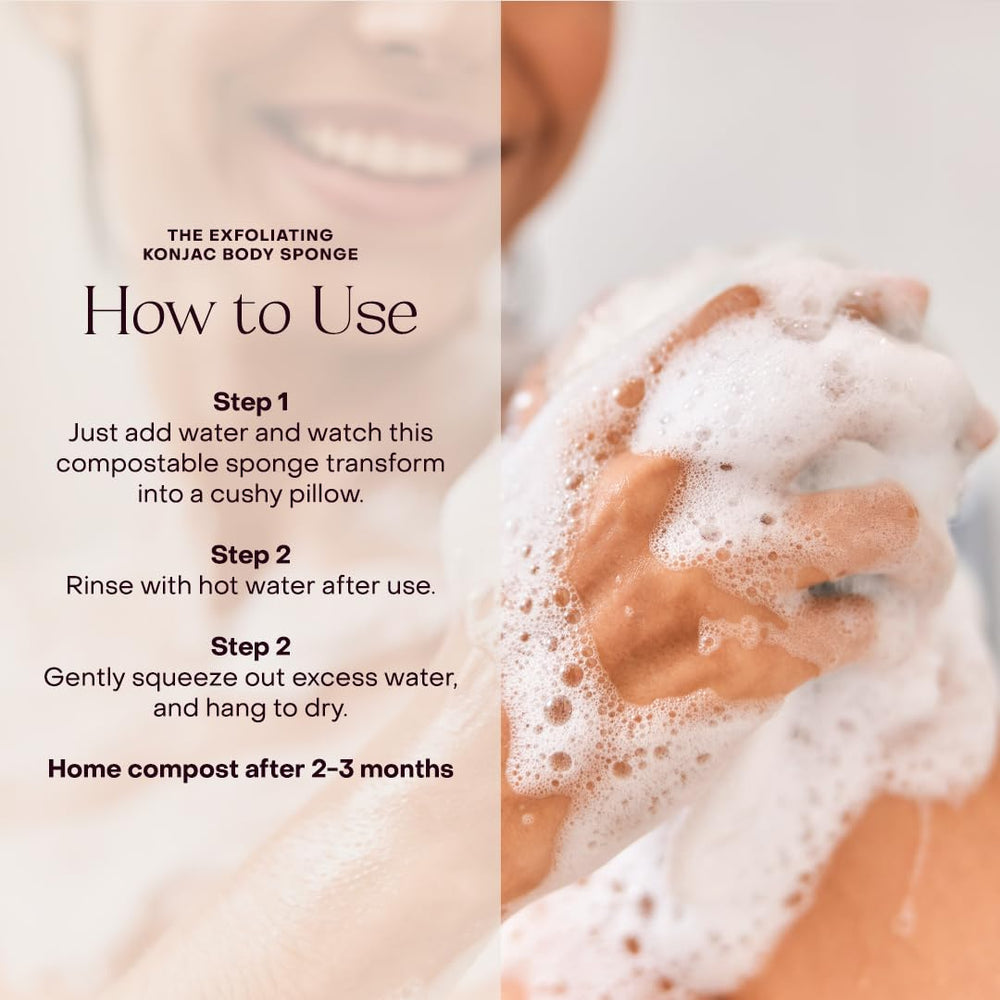 Everist Konjac exfoliante para ducha, ideal para uso corporal.