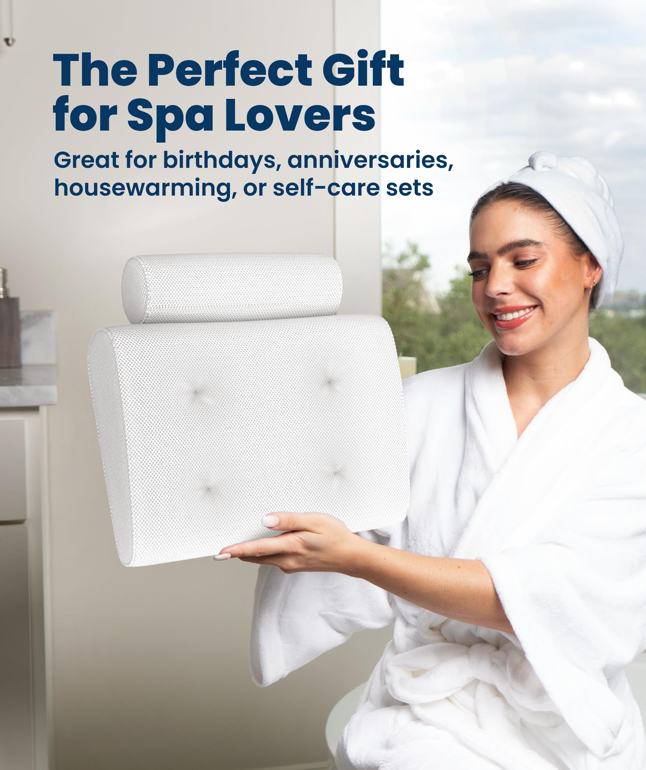 Everlasting Comfort bath pillow makes a thoughtful gift for self-care lovers.