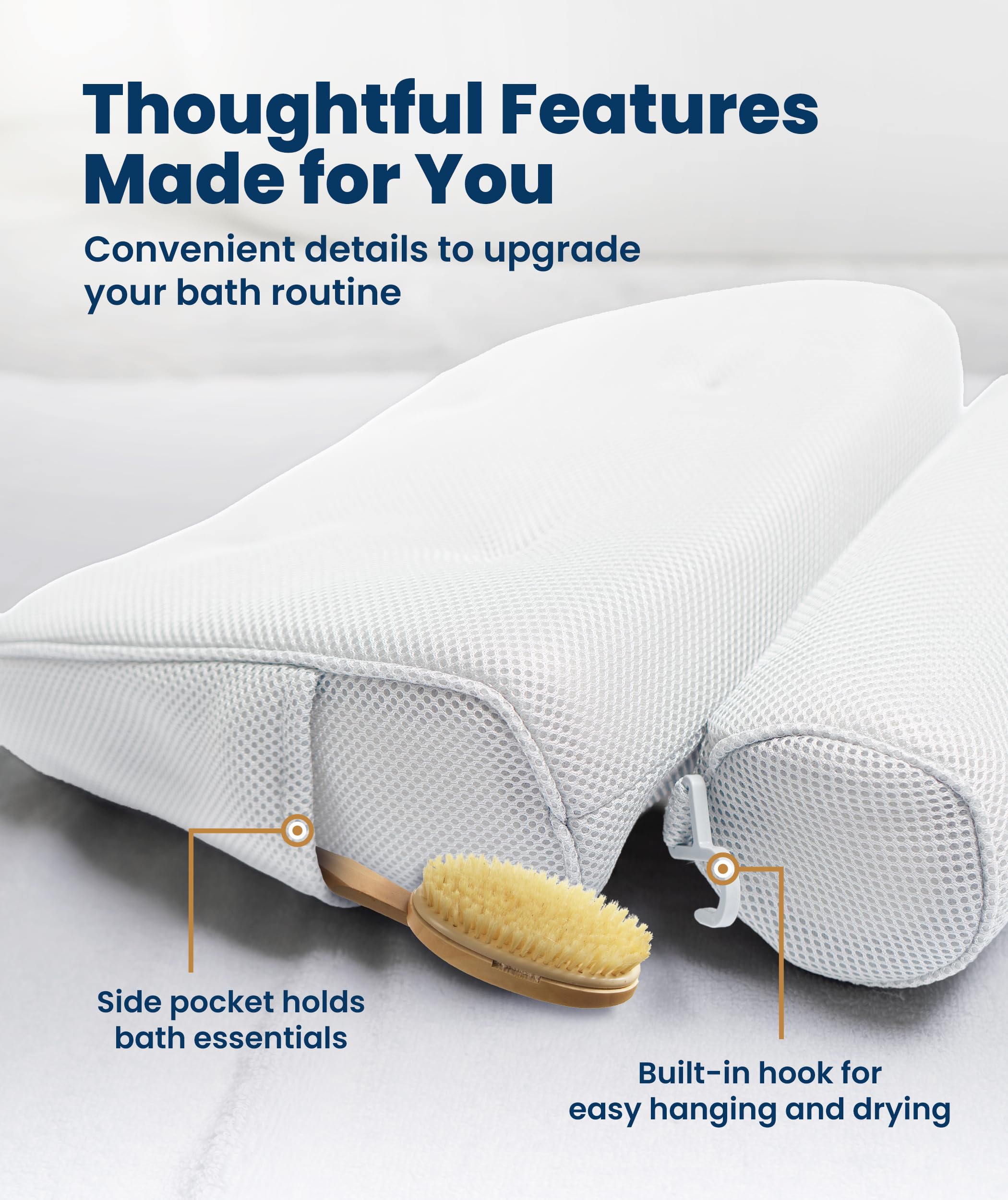 Everlasting Comfort bath pillow fits most tubs for versatile home spa setups.