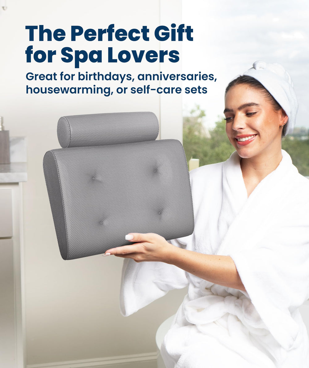 Everlasting Comfort gray finish complements modern bathroom decor.