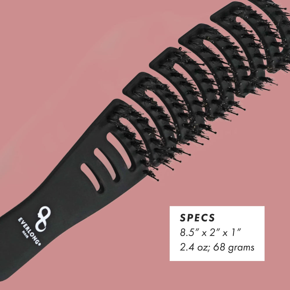 Everlong Flex Boar Bristle Brush vented design supports faster drying and comfortable grip.