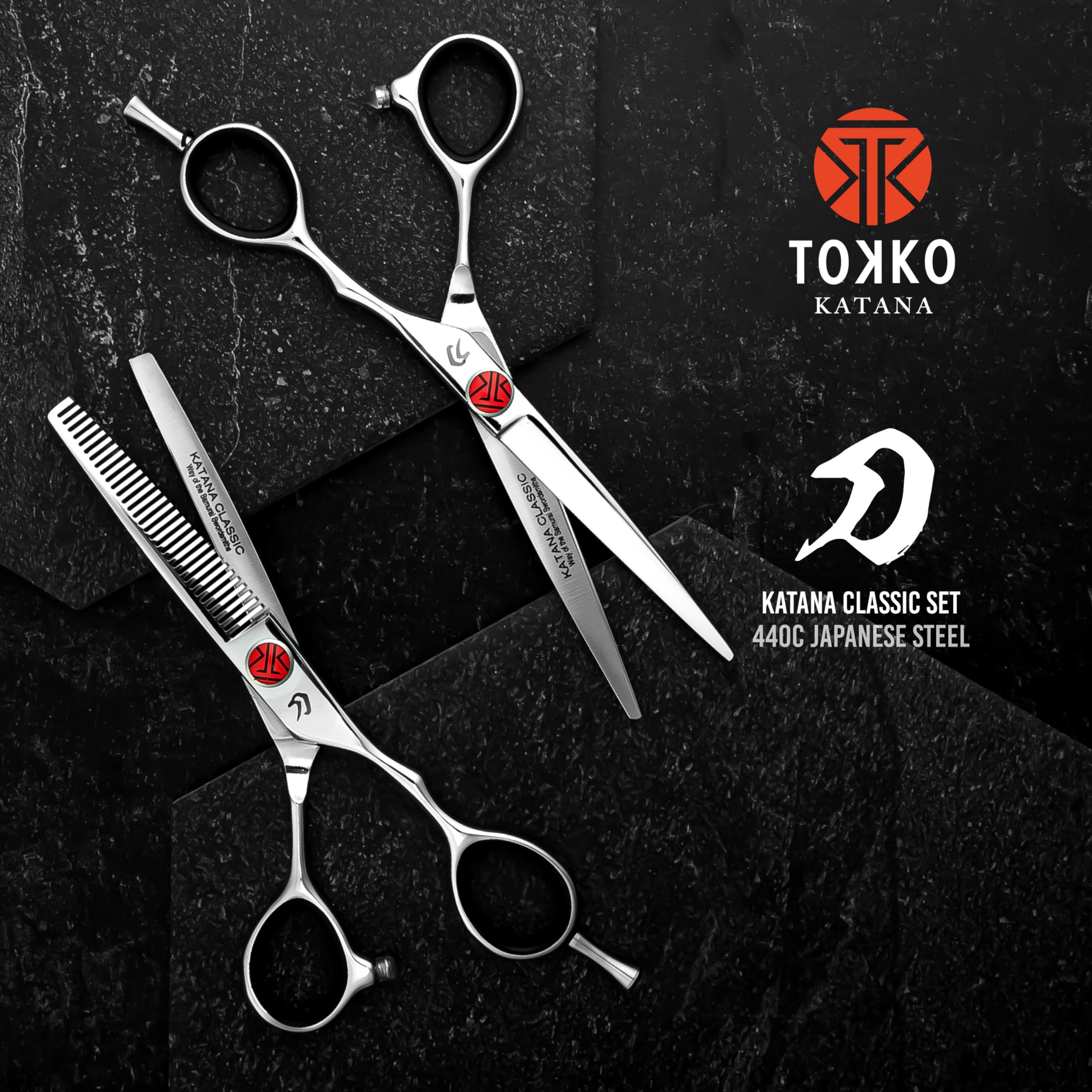 Everlong Katana Classic 6-5 thinning scissors blade closeup for seamless blending