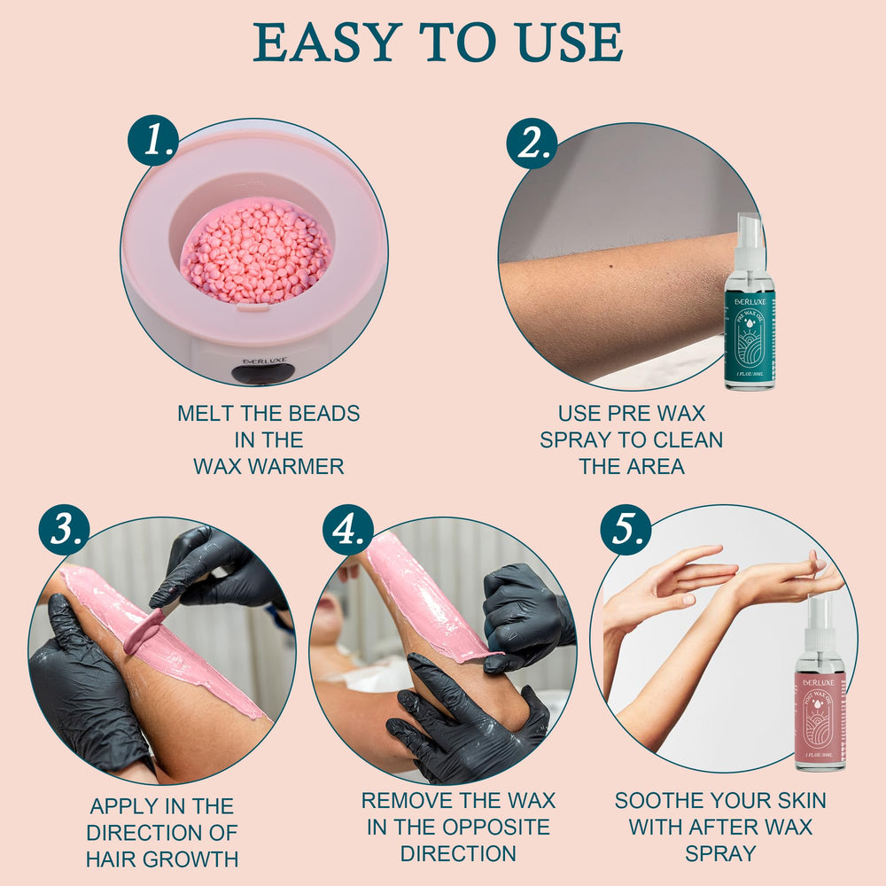 EVERLUXE aftercare oil and spray for soothing post-wax skin.
