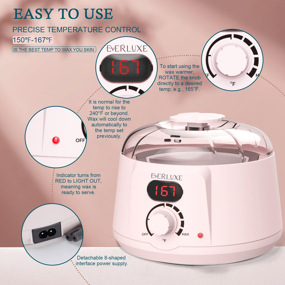 EVERLUXE full body waxing solution suitable for arms, legs, face and bikini.